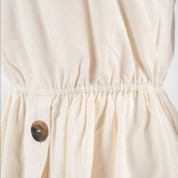 Zara SS17 Ecru Dress With Knot At Back Linen Midi - Picture 3 of 10